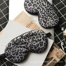 100% Pure Mulberry Silk Leopard Eye Mask Soft Eye Cover with Leopard Print Adjustable Strap Silk Sleeping Mask